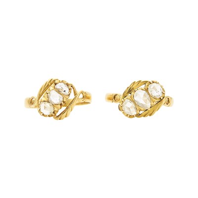 Lot 2197 - Pair of Gold and Diamond Rings