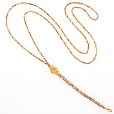 Lot 2236 - Variegated Gold Slide with Long Chain Necklace