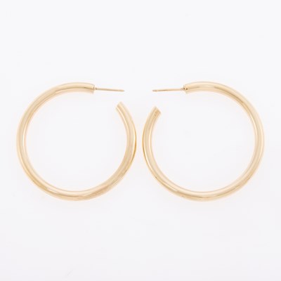 Lot 3071 - Pair of Gold Hoop Earrings