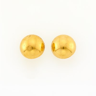 Lot 2124 - Pair of Gold Dome Earclips