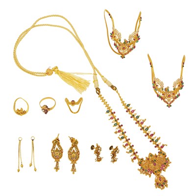 Lot 2052 - Group of Gold and High Karat Gold Jewelry