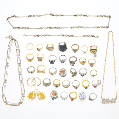 Lot 2125 - Group of Gold, Low Karat Gold, Gold-Filled, Silver and Metal Jewelry