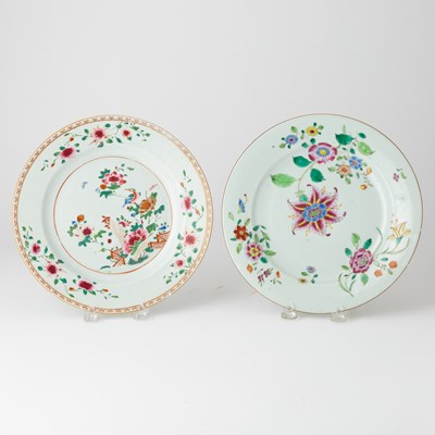 Lot 616 - Two Chinese Enameled Porcelain Flower Dishes