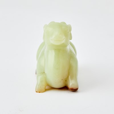 Lot 39 - A Chinese Yellow Jade Carving of a Ram