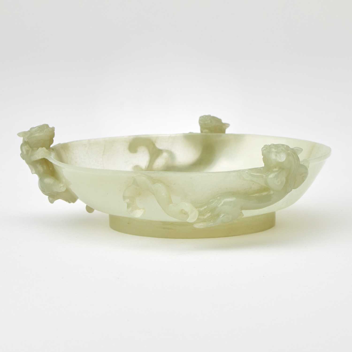 Lot 50 - A Chinese Celadon Jade Brush Washer