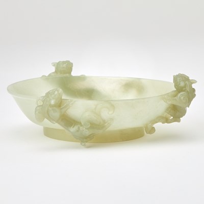 Lot 50 - A Chinese Celadon Jade Brush Washer