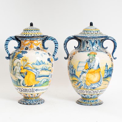 Lot 127 - Pair of Ceramic Covered Urns