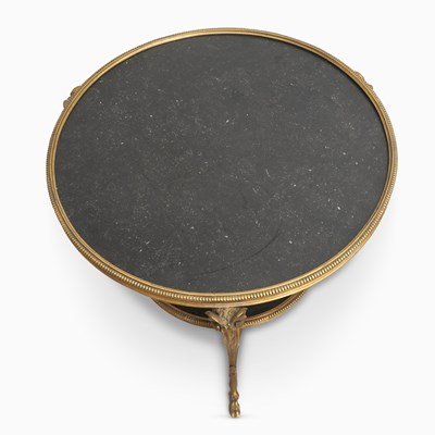 Lot 252 - Louis XVI Style Gilt-Metal and Marble Gueridon