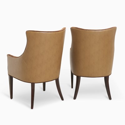 Lot 370 - Set of Four Upholstered Mahogany Armchairs