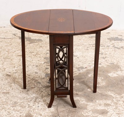 Lot 356 - Mahogany Inlaid Drop Leaf Table