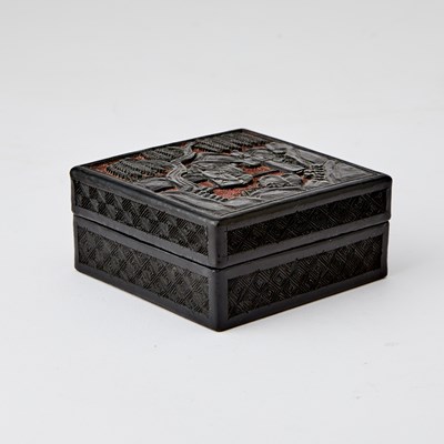 Lot 152 - A Chinese Black and Red Cinnabar Lacquer Box