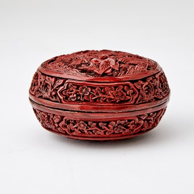 Lot 153 - A Chinese Cinnabar Lacquer Paste Box and Cover