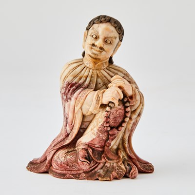 Lot 154 - A Fine Chinese Soapstone Seated Figure of a Luohan