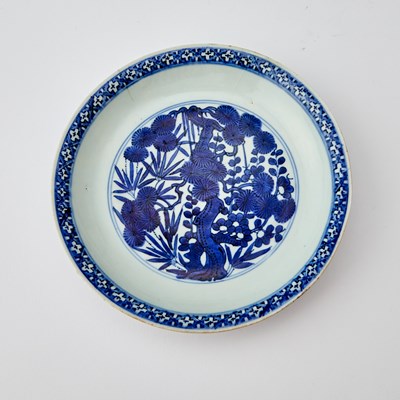 Lot 236 - A Chinese Blue and White Porcelain 'Three Friends of Winter' Dish