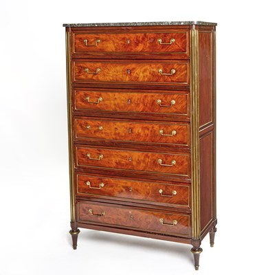 Lot 353 - Louis XVI Brass-Mounted Mahogany Semanier