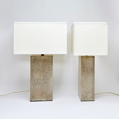 Lot 303 - Pair of Faux Stone Composite Lamps