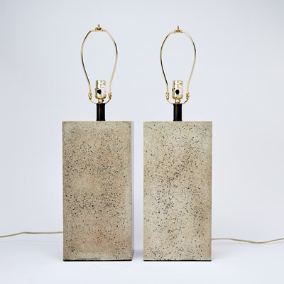 Lot 303 - Pair of Faux Stone Composite Lamps