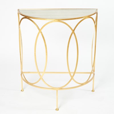 Lot 306 - Gilt-Metal Mirrored Console Table