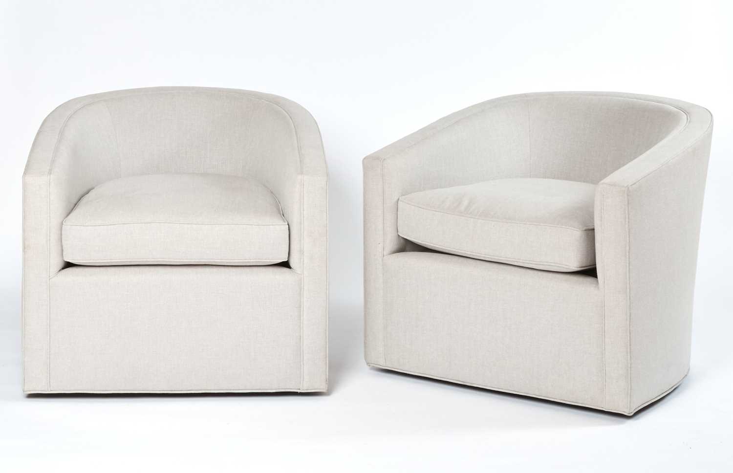 Lot 307 - Pair of Upholstered Round Back Chairs