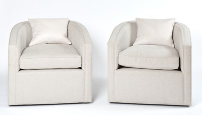 Lot 307 - Pair of Upholstered Round Back Chairs