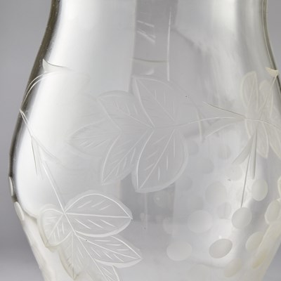 Lot 312 - Pair of Etched Glass Hurricane Shades