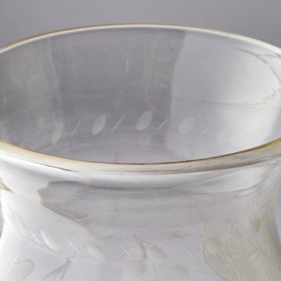 Lot 312 - Pair of Etched Glass Hurricane Shades