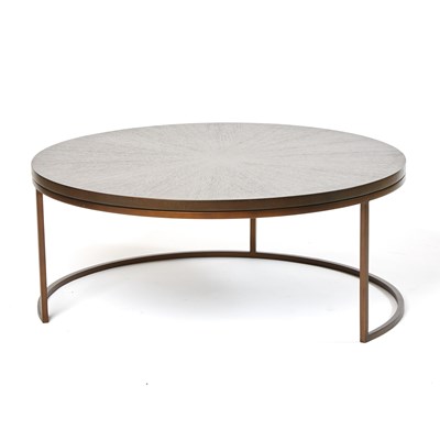 Lot 315 - Two-Piece Stained Wood Low and Metal Table