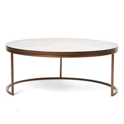 Lot 315 - Two-Piece Stained Wood Low and Metal Table