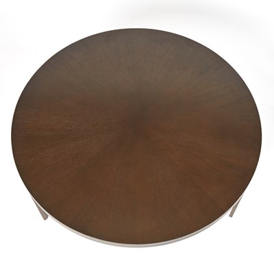 Lot 315 - Two-Piece Stained Wood Low and Metal Table
