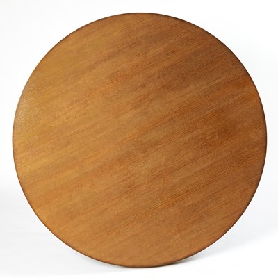 Lot 316 - Modern Stained Wood and Steel Circular Dining Table