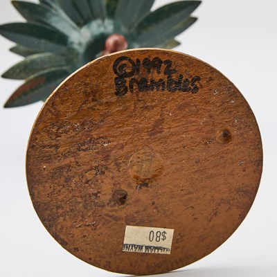 Lot 317 - Pair of Tole Monkey-Form Candlesticks Together with a Pair of Palm Tree Candlesticks