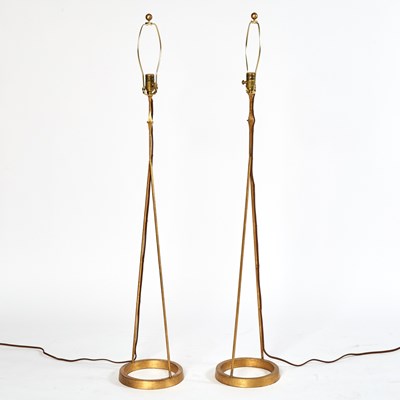 Lot 320 - Pair of Gilt-Metal Floor Lamps