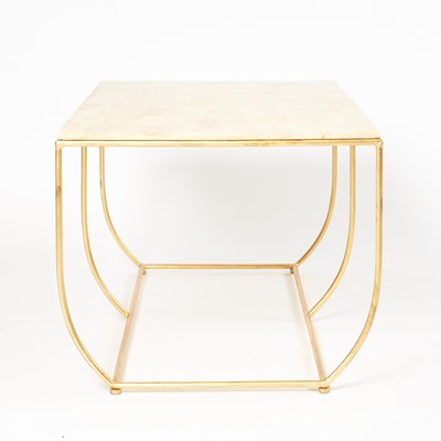 Lot 326 - Faux Stone and Gilt-Metal Low Table