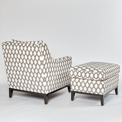 Lot 328 - Upholstered Club Chair and Ottoman