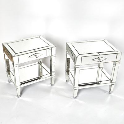 Lot 332 - Pair of Mirrored End Tables