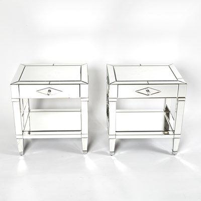 Lot 332 - Pair of Mirrored End Tables