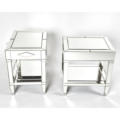 Lot 332 - Pair of Mirrored End Tables