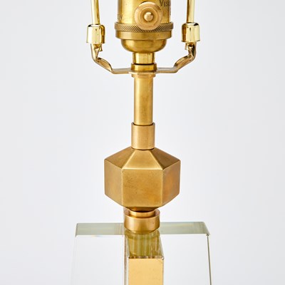 Lot 322 - Pair of Glass and Parcel-Gilt Tables Lamp