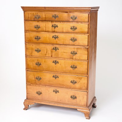 Lot 418A - Chippendale Maple Tall Chest of Seven Drawers