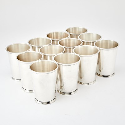 Lot 239 - Set of Twelve American Sterling Silver Julep Cups