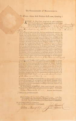 Lot 516 - John Hancock appoints a Justice of the Peace in Revolutionary Boston