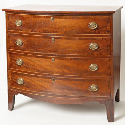 Lot 35 - Federal Inlaid Mahogany Bowfront Chest of Drawers