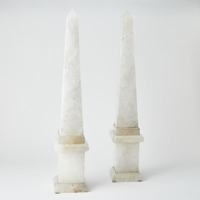 Lot 208 - Pair of Rock Crystal Obelisks