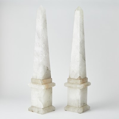 Lot 208 - Pair of Rock Crystal Obelisks