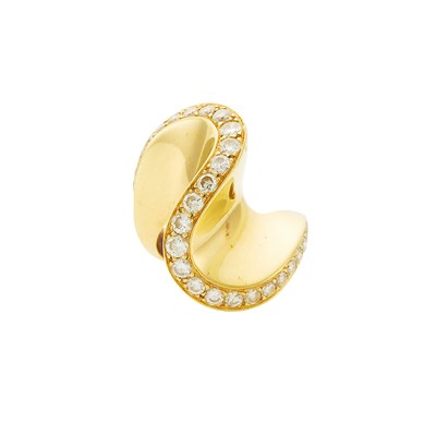 Lot 2055 - Gold and Diamond Wave Ring