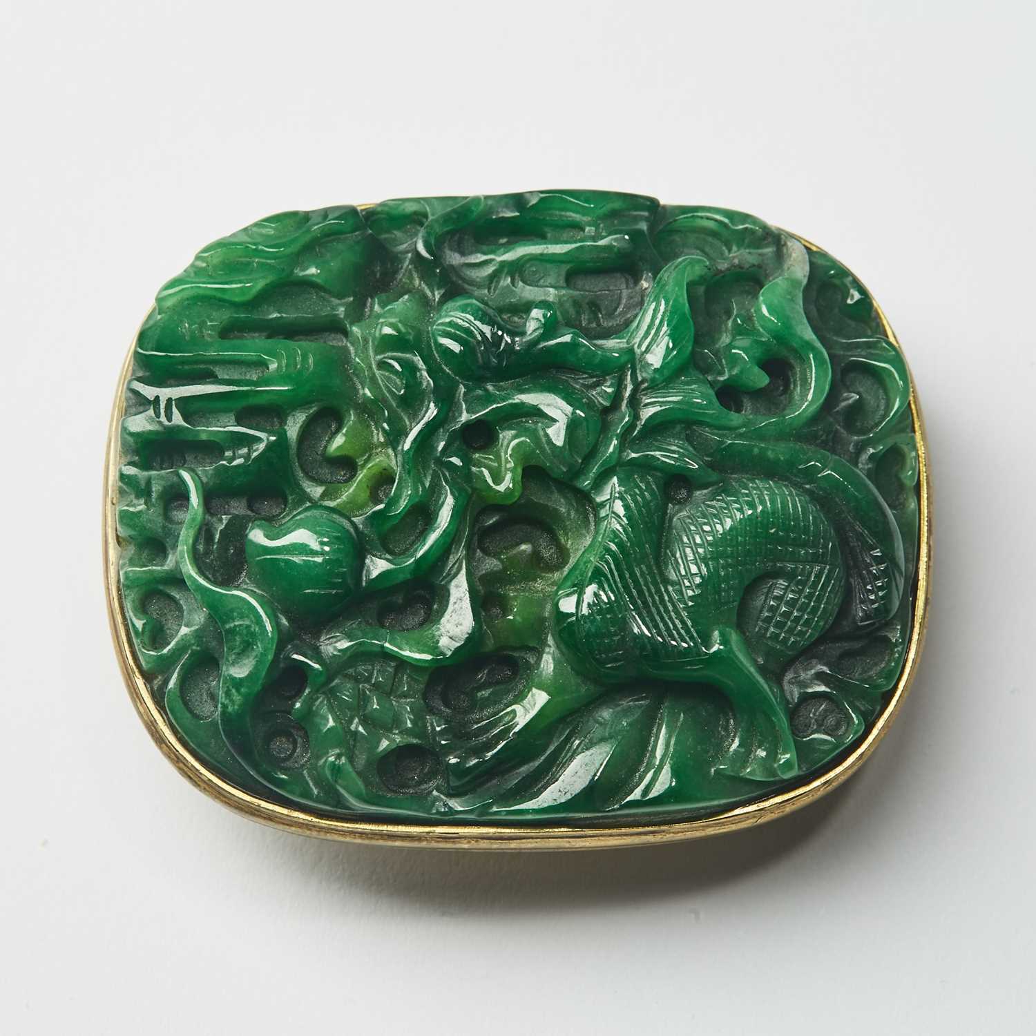 Lot 84 - A Chinese Jadeite Belt Buckle