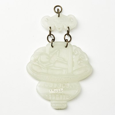 Lot 45 - A Chinese White Jade Pendant