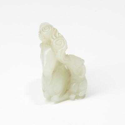 Lot 63 - A Chinese White Jade Carving of Three Rams