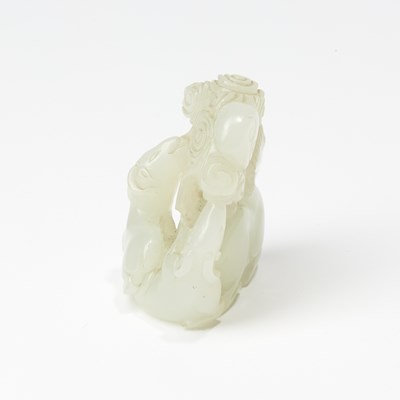 Lot 63 - A Chinese White Jade Carving of Three Rams