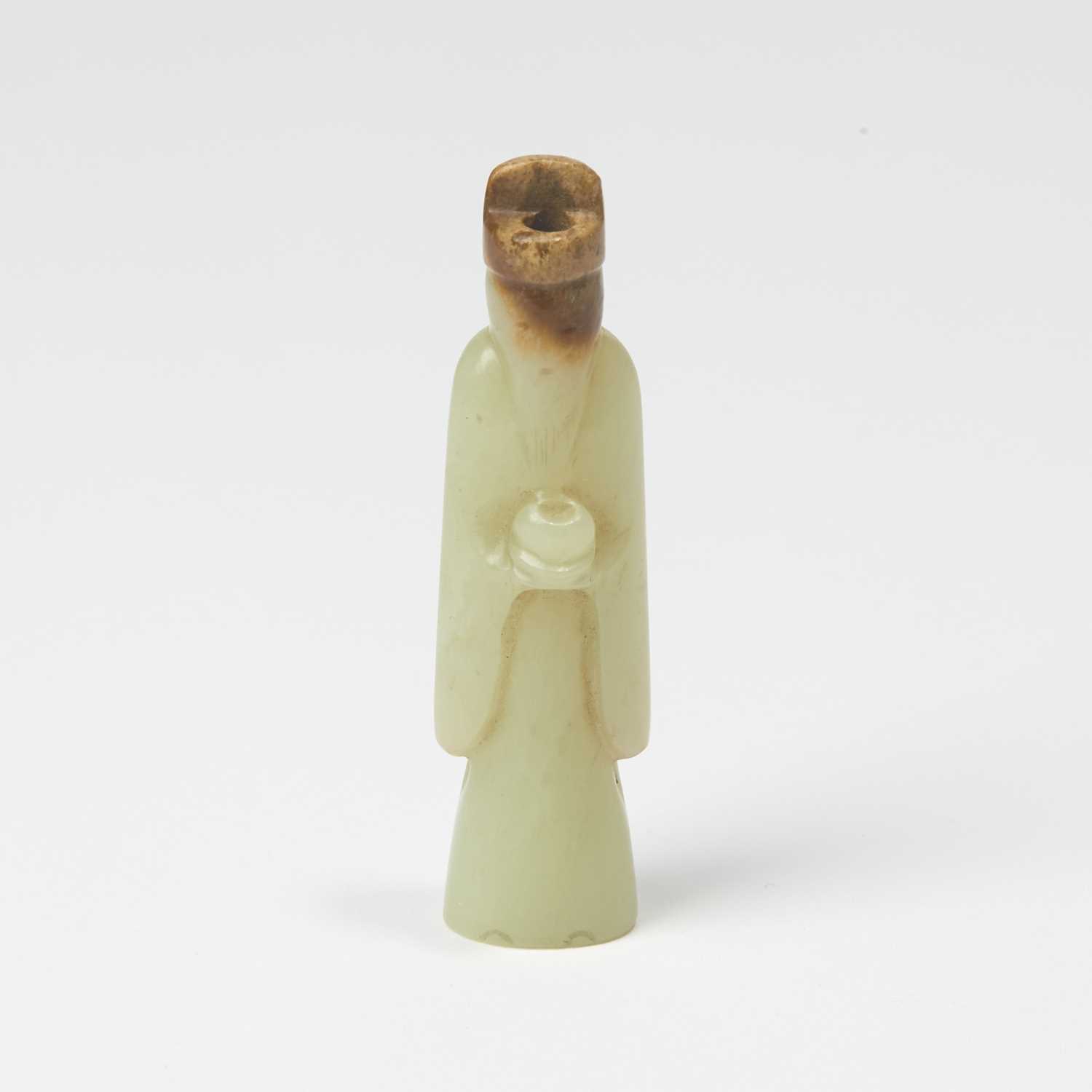Lot 21 - A Chinese Archaistic Style Yellow Jade Figural Carving